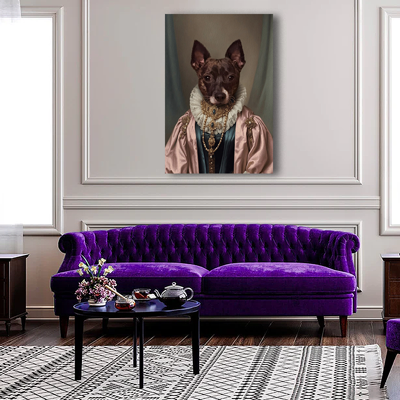 The Duchess of Elegance  Victorian Noble Pet Art Canvas
